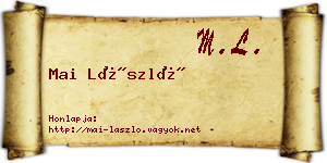 Mai László névjegykártya